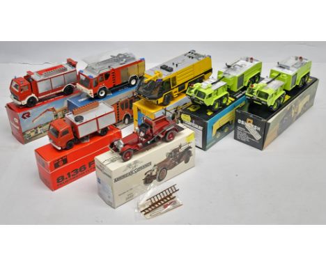 Conrad 1/50 &amp; 1/43 scale fire engine group, to include 1019 American LaFrance, and others, conditions generally appear to