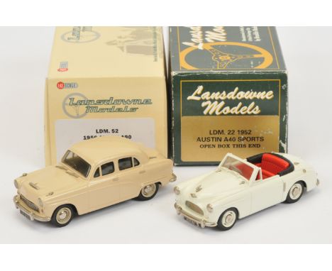 Lansdowne Models Boxed 1:43 Scale Austin Pair, to include LDM.22 1952 Austin A40 Sports &amp; LDM52 1956 Austin A90 "Phoenix 