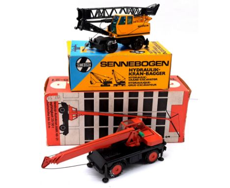 Conrad 1:50 Scale Crane Pair, to include 2810 Sennebogen Hydraulic Crane Excavator &amp; 3074 Gottwald AMK 46-21, conditions 