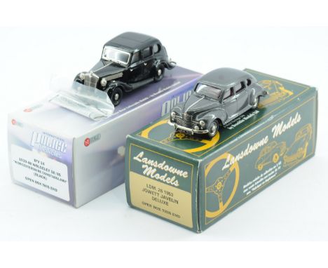 Lansdowne Models, a boxed pair of Models to include, IPV14 Wolseley and LDM26 Jowett Javelin Deluxe,  accessories included. C