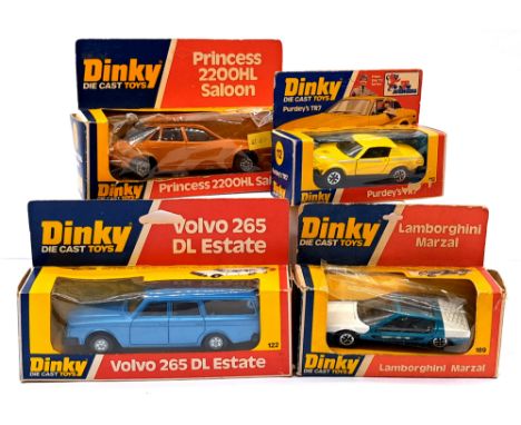 Dinky Toys a boxed vehicle group, to include 189 Lamborghini Marzal, 112 The New Avengers Purdey's TR7, and others, condition