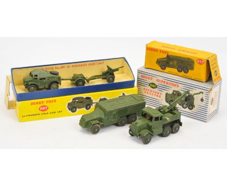 Dinky Toys Boxed Military Group, to include 697 25-Pounder Field Gun Set, 661 Recovery Tractor &amp; 677 Armoured Command Veh