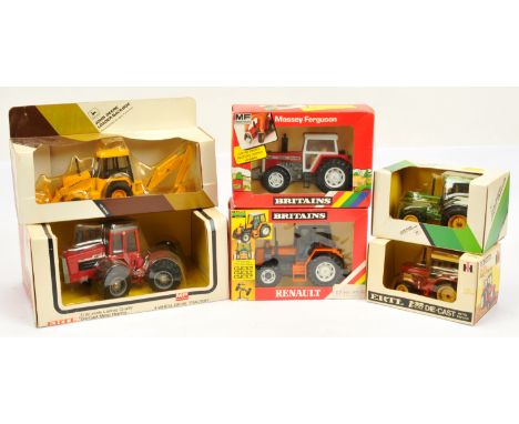 Britains &amp; ERTL Boxed 1:32 Scale Tractor Group, to include Britains Massey Ferguson Tractor, ERTL IH 784 FWD/Tractor, and