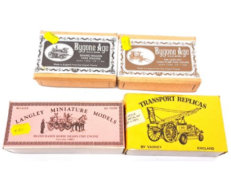 Bygone Age Scale Models, Varney, Langley Miniature Models White Metal &amp; Pewter Unmade Fire Service Vehicle Kits, unchecke