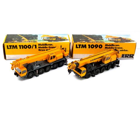 Conrad 1:50 Scale Liebherr Mobile Crane Pair, to include LTM1090 &amp; LTM 1100/1, conditions generally appear to be Good to 