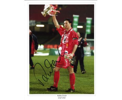 Robbie Fowler Liverpool Signed 16 x 12 inch football photo. Good Condition. All autographs are genuine hand signed and come w