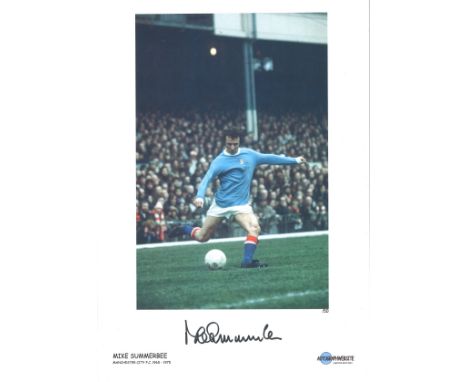 Mike Summerbee autographed large football photo. High quality 16 x 12 inch football photograph signed by Manchester City and 