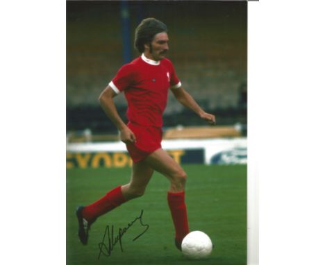 Steve Heighway 12 x 8 inch signed colour football photo pictured in action for Liverpool. Good Condition. All autographs are 