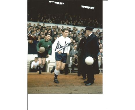 Football Alan Mullery 10 x 8 inch signed colour photo pictured during his playing days with Tottenham Hotspur. Good Condition