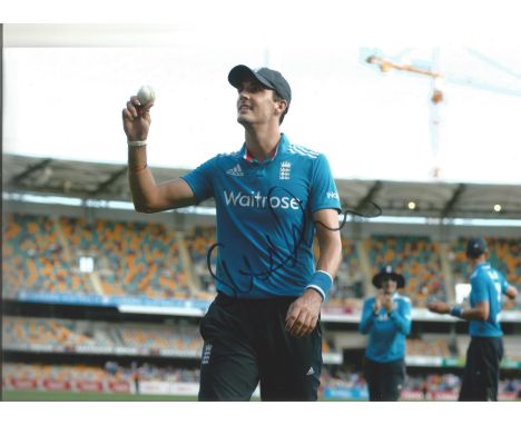 Cricket Steven Finn 8 x 12 inch signed colour photo pictured while playing for England. Good Condition. All autographs are ge