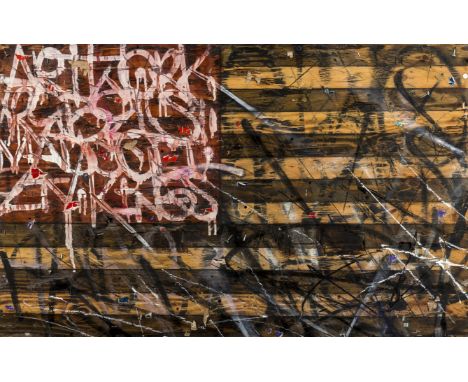 Saber (b.1976)Stars and StripesMixed media on wood, 2014, 610 x 970 x 70mm (24 x 38 1/8 x 2 3/4in)Provenance:Commissioned fro