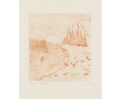 Claude Monet (1840-1926) &amp; George-William Thornley (1875-1935)La Plage et la Falaise d'AmontThe rare lithograph printed i