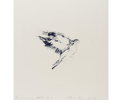 Tracey Emin (b.1963)Bird on a Wing After DBEtching printed in blue, 2018, signed, dated, titled and numbered from the edition
