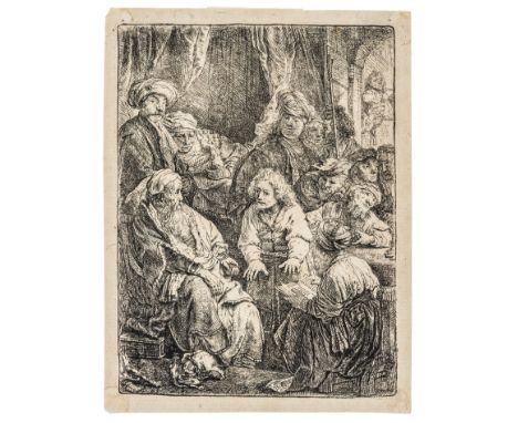 Rembrandt van Rijn (1606-1669) Joseph Telling his DreamsEtching, 1638, a good but slightly later impression of New Hollstein'