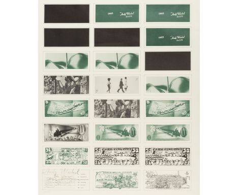 Various ArtistsArt CashOffset lithograph printed in colours, 1971, stamped by Andy Warhol in black ink, signed by the other c