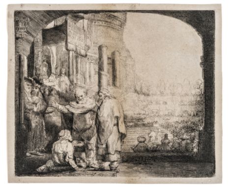 Rembrandt van Rijn (1606-1669) Peter and John Healing the Cripple at the Gate of the TempleEtching, drypoint and engraving, 1