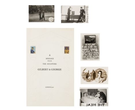 Gilbert &amp; George (b.1943 and b.1942) A Message from the Sculptors Gilbert &amp; George The embossed card with collage, 19