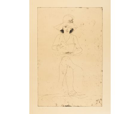 Jim Dine (b. 1935)Nancy Reading (Kerns 162)Etching, 1973, signed, dated and numbered from the edition of 60 in pencil, on Ame
