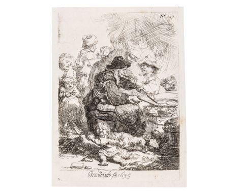 Rembrandt van Rijn (1606-1669) The Pancake WomanEtching, 1635, a good but later 18th century impression of New Hollstein's fo