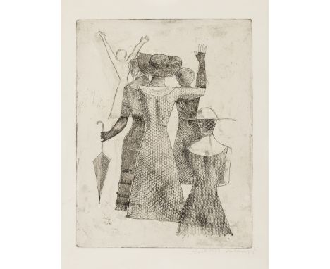 Massimo Campigli (1885-1971)L'Incontro II (Meloni/Tavola 8)Etching with aquatint, 1932, signed, dated and inscribed in pencil