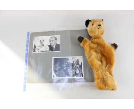 A Sooty puppet, probably from the late 1950s / early 1960s, together with an autographed black and white photograph 'Love to 