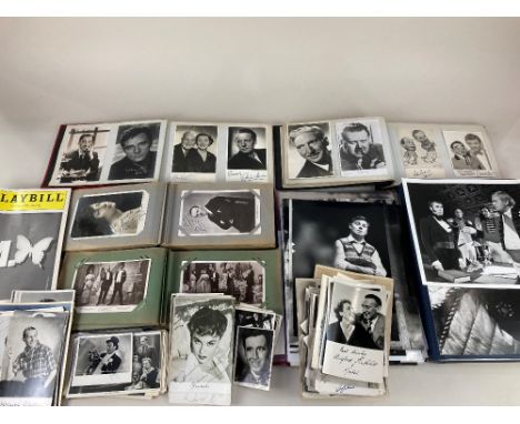 A large collection of 20th century theatre ephemera, including two albums of promotional photographs and photographic postcar