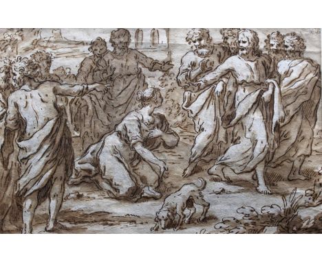 ATTRIBUTED TO ANTONIO DOMENICO GABBIANI (1652-1726) CHRIST AND THE WOMAN TAKEN IN ADULTERY (?) sketch of `The Brazen Serpent`