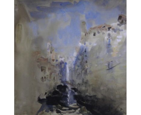 HERCULES BRABAZON BRABAZON (1821-1906) VENICE: A SKETCH Bears signature, watercolour 22.5 x 21.5cm. ++ Old crease across imag