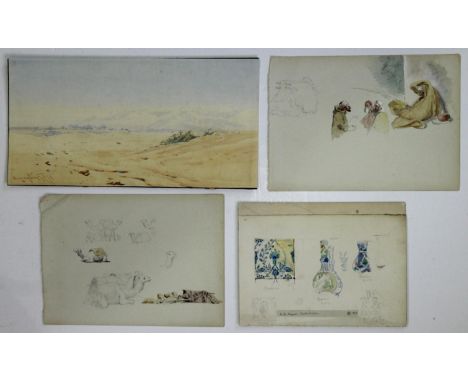 CHARLES ROBERTSON (1844-1891) STUDIES OF ARABS; STUDIES OF CAMELS; STUDIES OF PATTERN ON TURKISH CERAMICS Three, one monogram