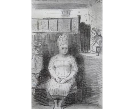 •EDWARD ARDIZZONE, CBE, RA (1900-1979) THE HAIR DO Signed with initials and inscribed with title, pencil 15cm x 9.5cm.; with 
