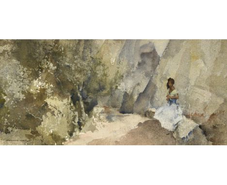 •SIR WILLIAM RUSSELL FLINT, RA, PRWS (1880-1969) PYRENEAN RENDEZVOUS Signed; also signed and inscribed with title on the back