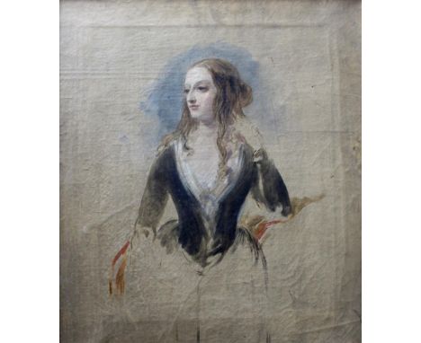 CIRCLE OF SIR DAVID WILKIE, RA (1785-1841) PORTRAIT STUDY OF A YOUNG LADY Oil on canvas 54.5 x 47cm. Provenance: London, Phil