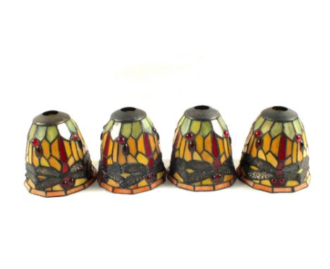 Four leaded Tiffany style light shades