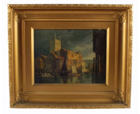 Alfred George Stannard (1828-1885), attributed, unsigned oil on canvas laid to panel, label verso View Rochester 1848, sold t