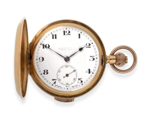 An 18ct Gold Mid-Size Quarter Repeating Full Hunter Pocket Watch, retailed by Darlington & Co, circa 1910, lever movement, ov