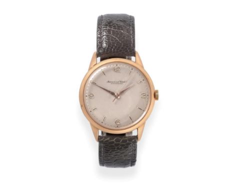 An 18ct Gold Centre Seconds Wristwatch, signed International Watch Co, Schaffhausen, 1960, (calibre 89) lever movement signed