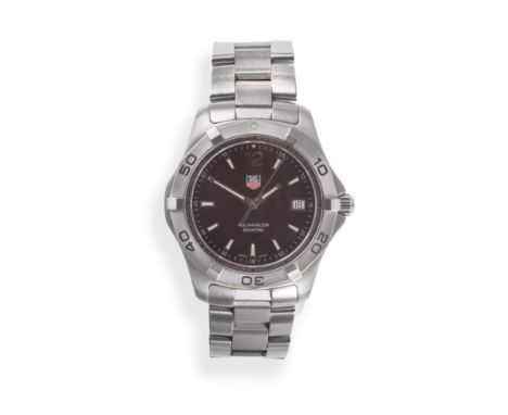 A Stainless Steel Calendar Centre Seconds Wristwatch, signed Tag Heuer, model: Aquaracer, 300 Meters, circa 2007, quartz move