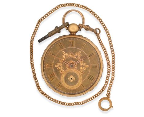 An 18ct Gold Duplex Pocket Watch, signed Robt Roskell, Liverpool, No.21324, 1837, gilt fusee duplex movement, three armed ste