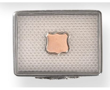 A Victorian Silver Vinaigrette, Nathaniel Mills, Birmingham 1853, rectangular, with all over engine turned decoration, 4.5cm 