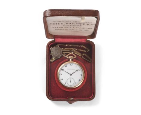 A Good 18ct Gold Open Faced Pocket Watch, signed Patek Philippe & Cie, Geneva, Switzerland, 1919, 18-jewel movement signed an