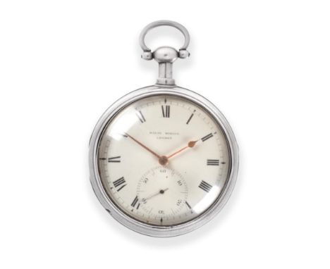 A Silver Pair Cased Duplex Pocket Watch, signed David Morice, Fenchurch Street, London, No.4000, 1811, gilt fusee duplex move