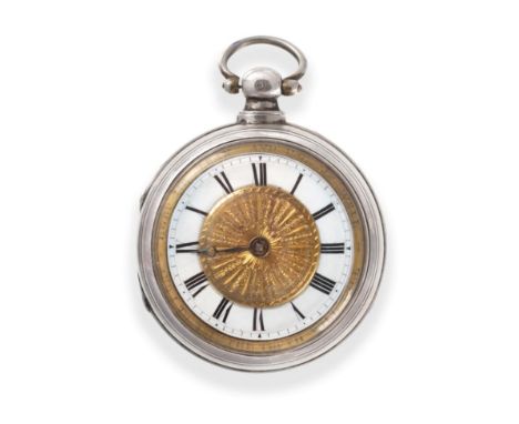 A Pair Cased Verge Pocket Watch, signed M Collingwood, Alnwick, No.465, 1830, gilt fusee verge movement signed and numbered, 