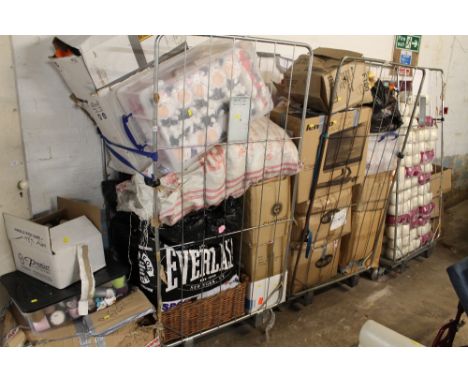 A LARGE QUANTITY OF NOVELTY ITEMS, CONTAINED IN THREE CAGES AND LOOSE, TO INCLUDE TEA LIGHT HOLDERS, TOYS, CAGES NOT INCLUDED