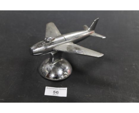 A DUNHILL CHROMED TABLE LIGHTER IN THE FORM OF AN AEROPLANE
