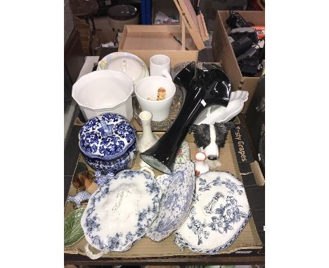 2 BOXES OF CHINA & GLASS  (LIMOGES, ROYAL WORCESTER)