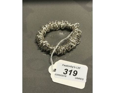 WHITE METAL BANGLE