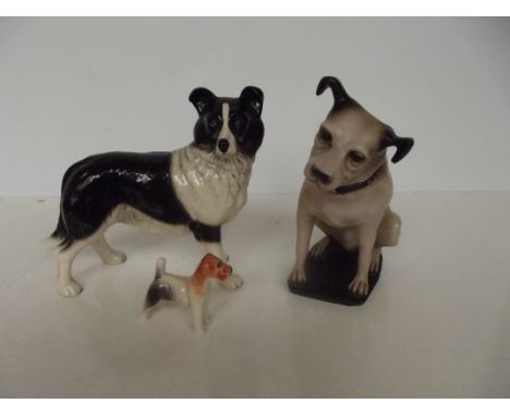 3x Ceramic dogs