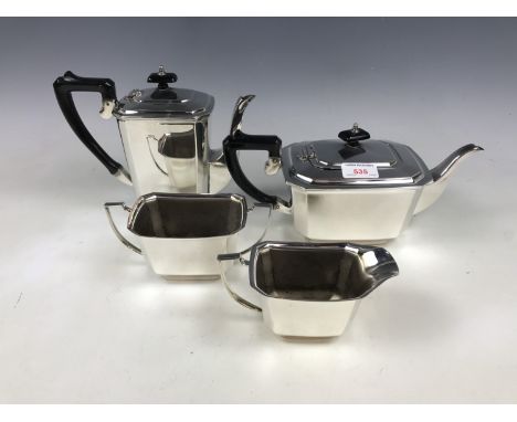 An Art Deco style electroplate four-piece tea and coffee service
