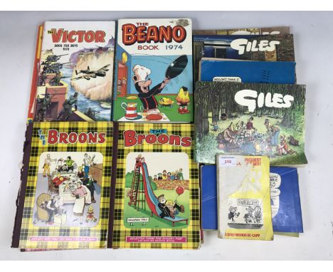 A quantity of Vintage Broons, Giles, Dr Who and other annuals