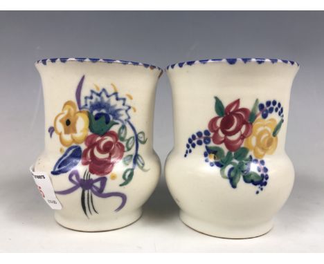 Two 1920s Poole Pottery diminutive vases (one a/f)